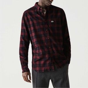 Lacoste Plaid Button Up NWT